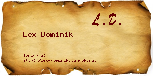 Lex Dominik névjegykártya